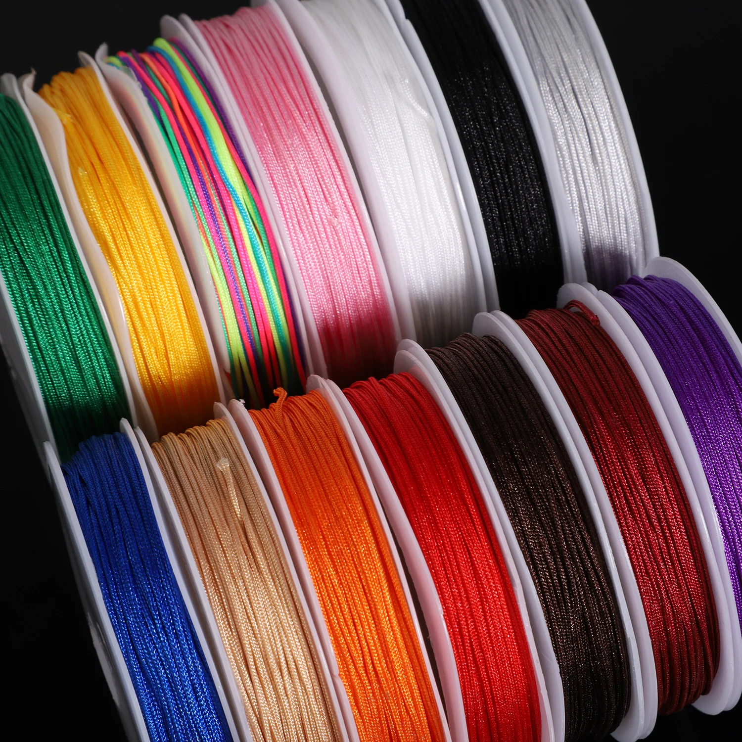 30meters/3Roll 0.8mm Width Polyester Thread Hand Woven Wire/Cord/String/Rope for Braiding Bracelets Crafts Gift Box Packaging