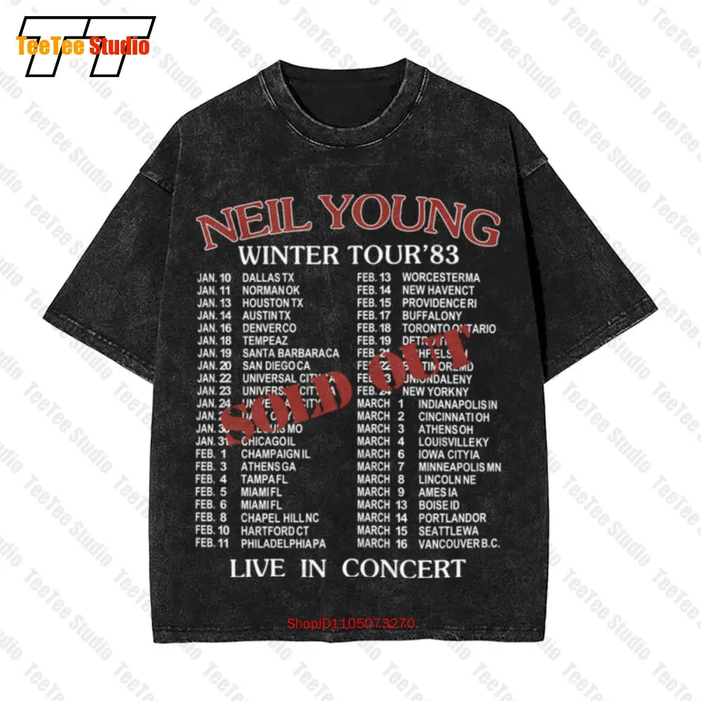 Vintage 1984 Neil Young Solo Winter Tour Vintage Oversized T-Shirt 9FL7