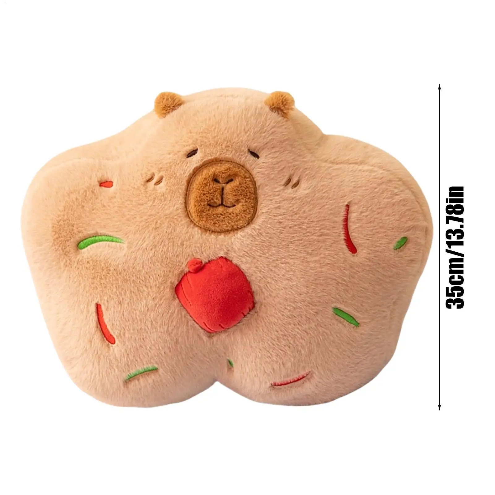 Capibara de peluche de juguete, galleta navideña, pan de jengibre, capibara, juguete de peluche de 13,8 pulgadas, figura suave, muñeca para coche, adultos, niñas, niños