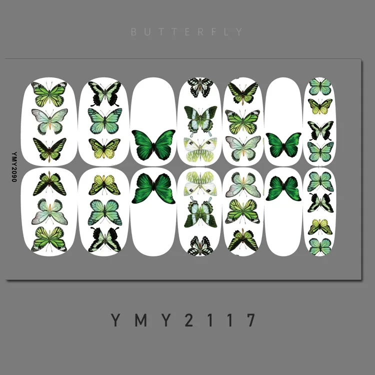 Baking Free Butterfly Series Nail Stickers Women Salon Nail Decoration Minimalist Design Fashion Nail Polish Sticker For Nails