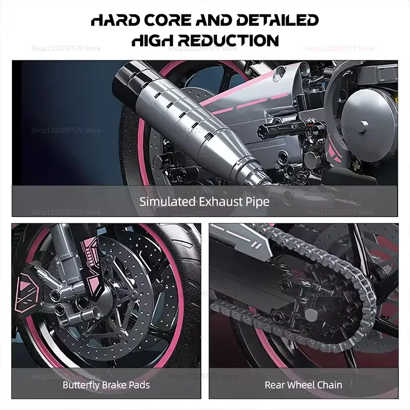 2096 قطعة من مكعبات بناء نموذج الدراجة النارية التكنولوجية المتوافقة مع MOC 1:5 لعبة الطوب للمدينة للأطفال والكبار هدية إبداعية