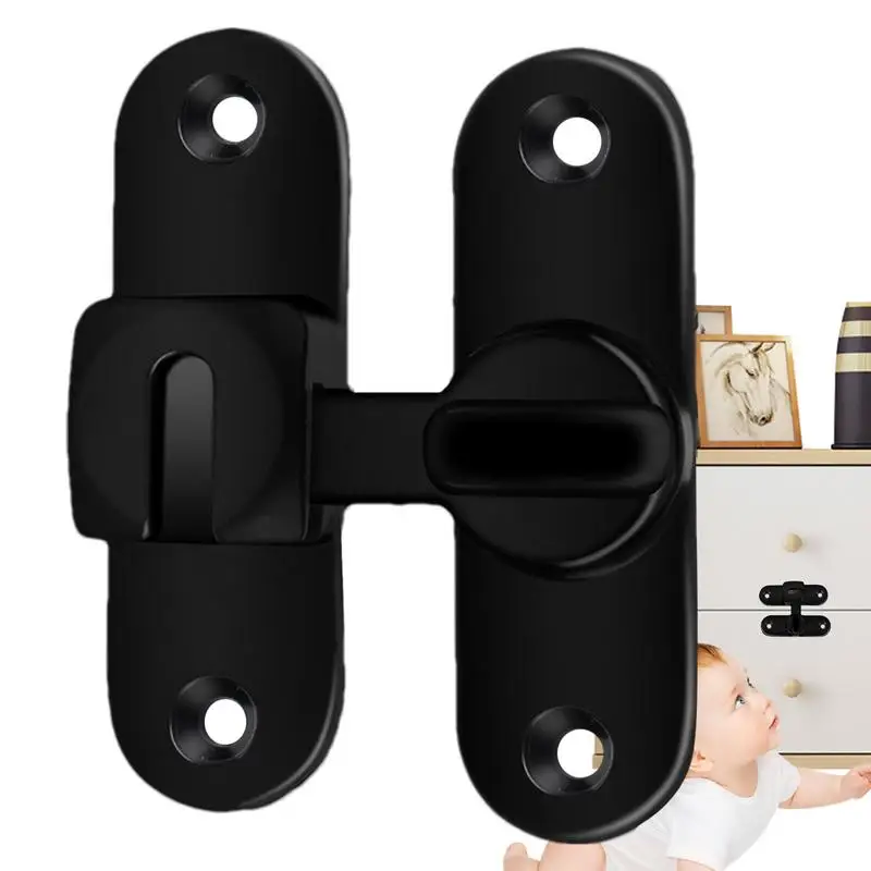 Sliding Barn Door Lock 90/180 Degree Sliding Door Locks Punch-Free Barn Door Lock Hardware With 4 Screws Security Door Locks For