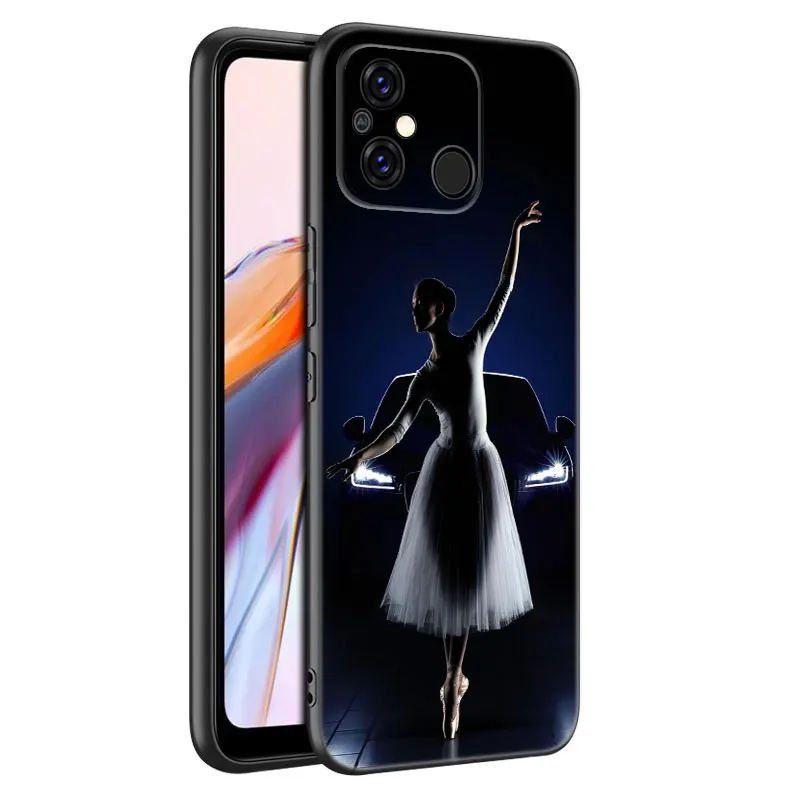 Ballet Dancer Black Phone Case For Xiaomi Redmi 11 Prime 11A 12C 13C A1 A2 Plus 12 4G 10 5G 8A 9A 10A 9C 10C 9i 12R Note 9T