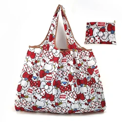 Sanrio Hello Kitty Portable Foldable Tote Bag Waterproof Shopping Baglarge Reusable Environmentally Friendly Shopping Bag