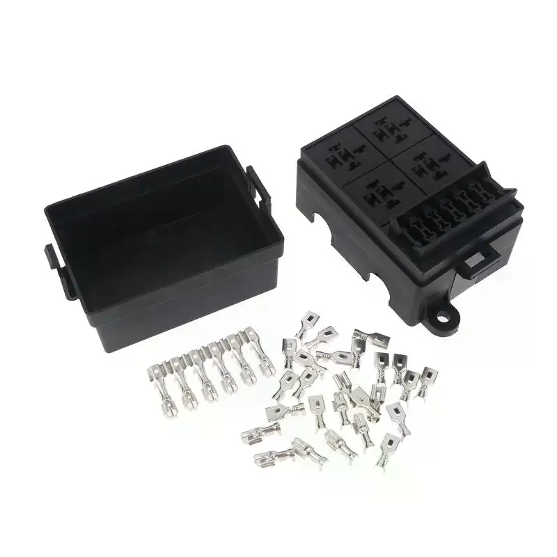 Automotive Relay Fuse Box 4 Relays 6 Fuses IP67 Waterproof Heavy Duty for Car Truck Marine Boat ATV