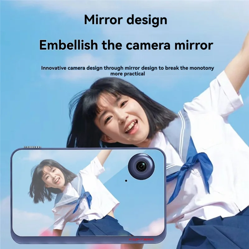 AEE6-2.4IN Retro CCD Digital Camera 8X Zoom Video Shooting Vlog Camera Supports MP3 Music Playback Full/Semi Mirror Design