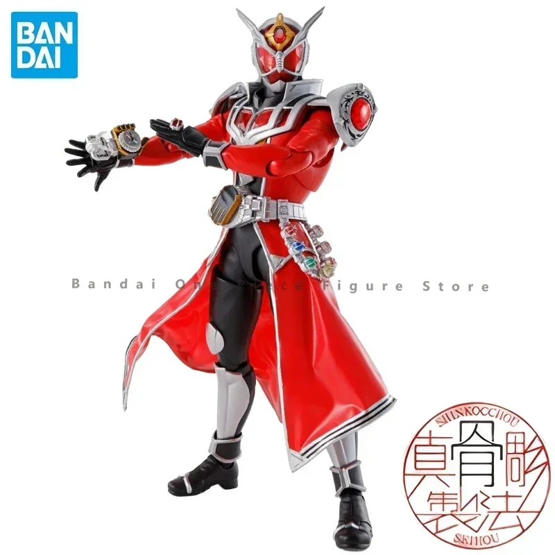 In Stock Original SHF Bandai Real Bone Sculpture Kamen Rider Wizard Fire Dragon Action Figure Animation Toy Gift Model Hobby