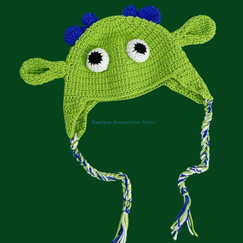 97QE الكرتون الكبار للوحش شكل قبعات منسوجة ألياف الاكريليك قبعة دفئا محبوك تأثيري قبعة الشتاء هدايا عيد للأمم المتحدة