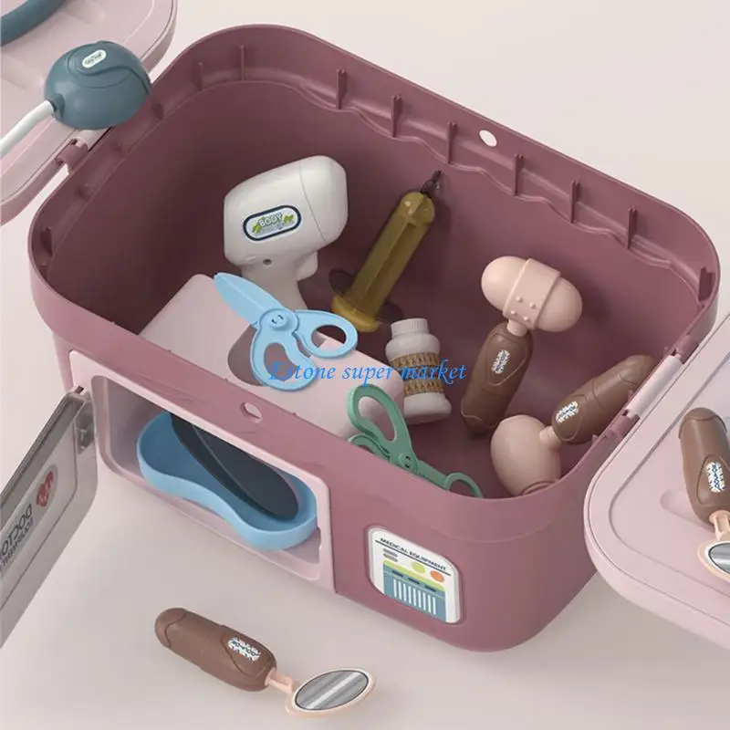 090B Doctor for Kids Toddler Pretend Dentist Medicals with Electronic Stethoscope Educational Doctor Toy