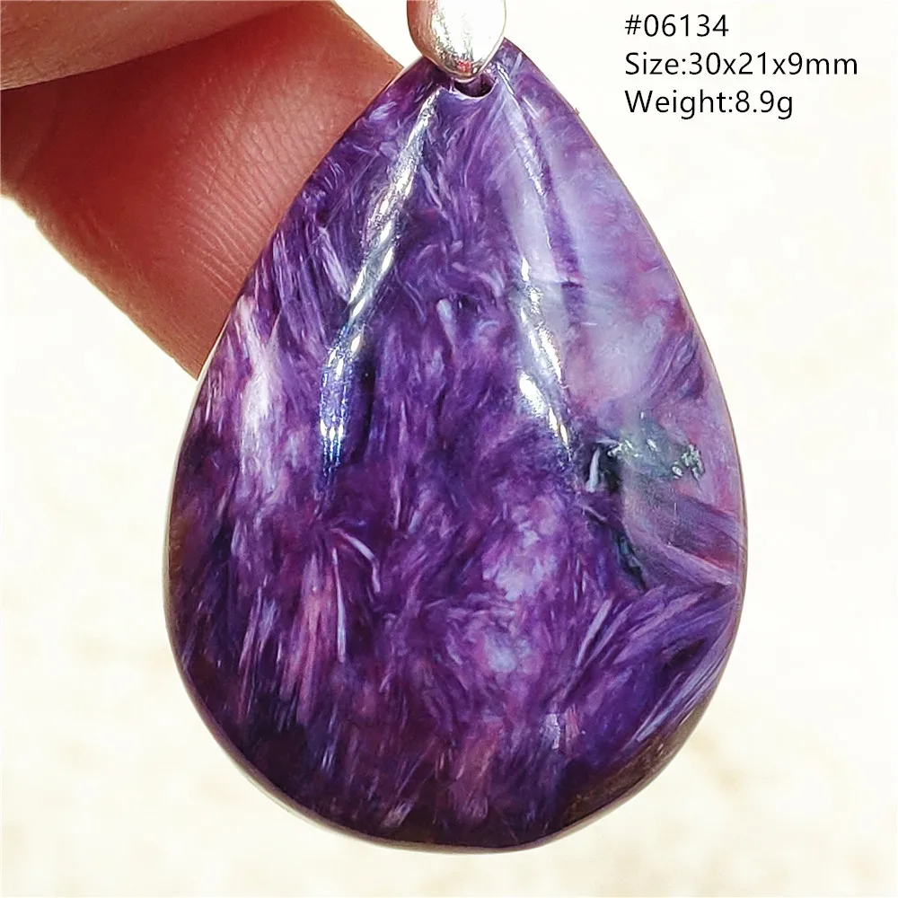 

Natural Purple Charoite Women Pendant Necklace Water Drop Charoite Jewelry Best Gift 925 Sterling Silver AAAAAA