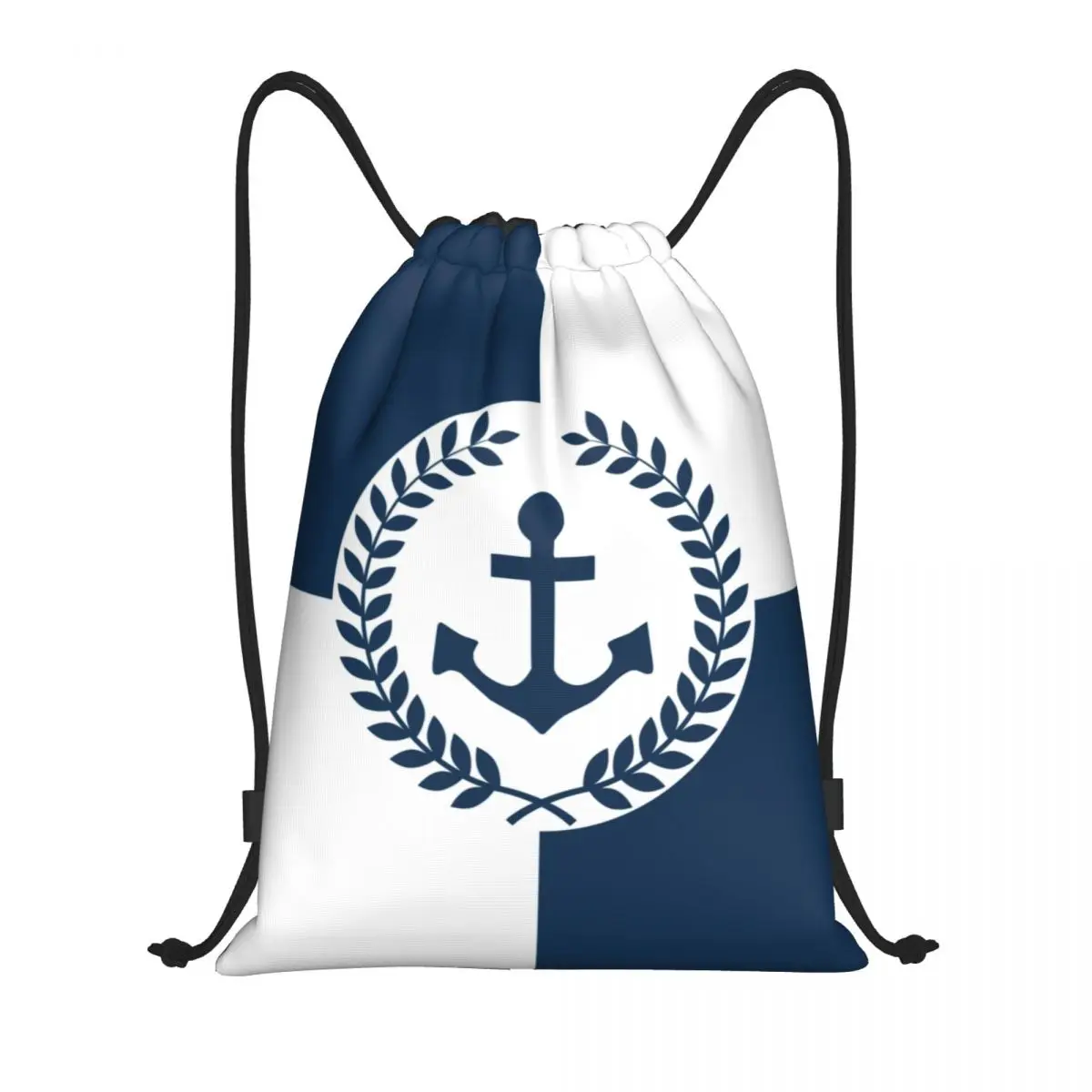 

Custom Nautical Anchor Themed Design Drawstring Backpack Sports Gym Bag for Women Men Sailing Sailor Shopping Sackpack