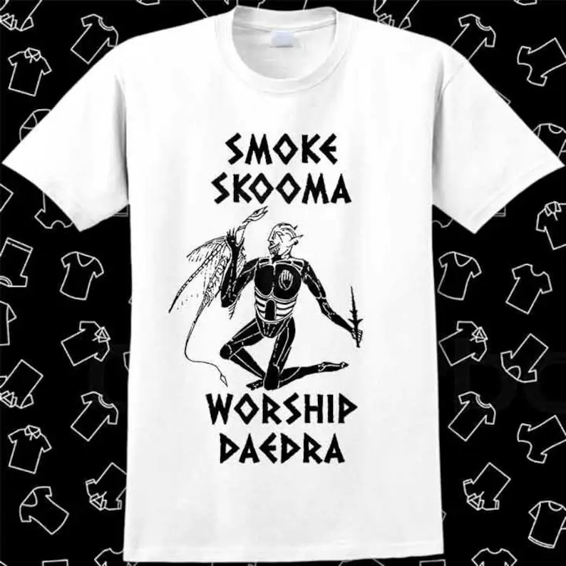 

Smoke Skooma Worship Daedra Gamer Heartbeat T Shirt Meme Gift Gamer Best Seller Top Unisex Tee R994