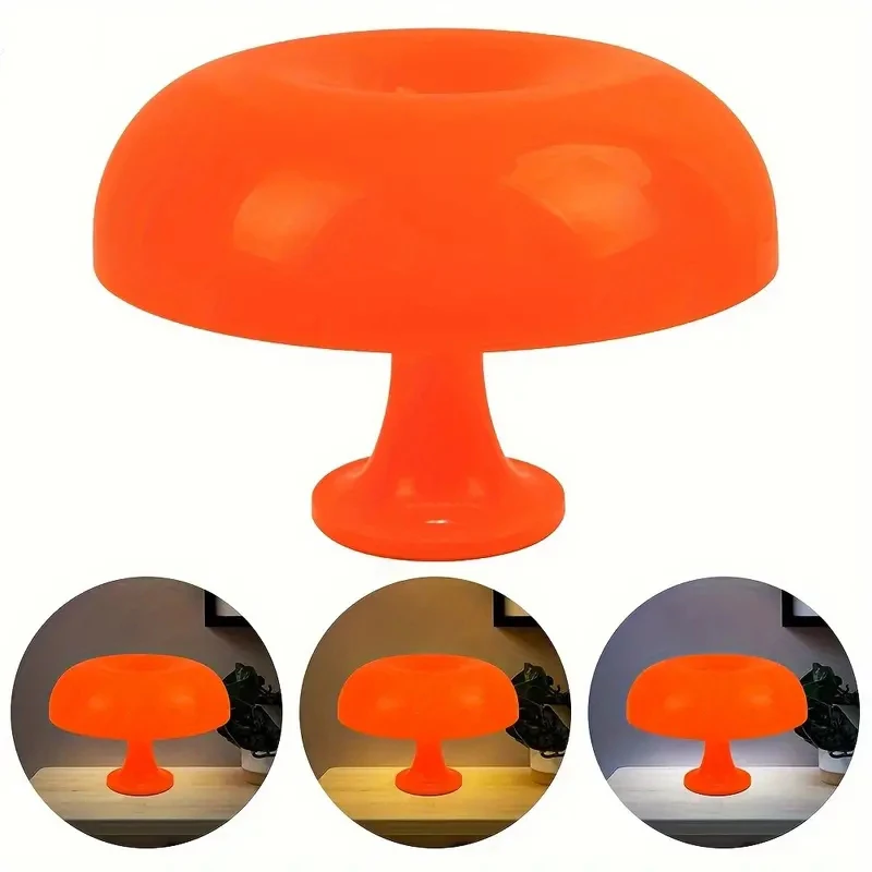 Imagem -06 - Candeeiro de Mesa Cogumelo Laranja para Quarto Luz de Mesa Minimalista Decoração Iluminação Noturna Moderno e Minimalista Sala e Quarto Itália Designer