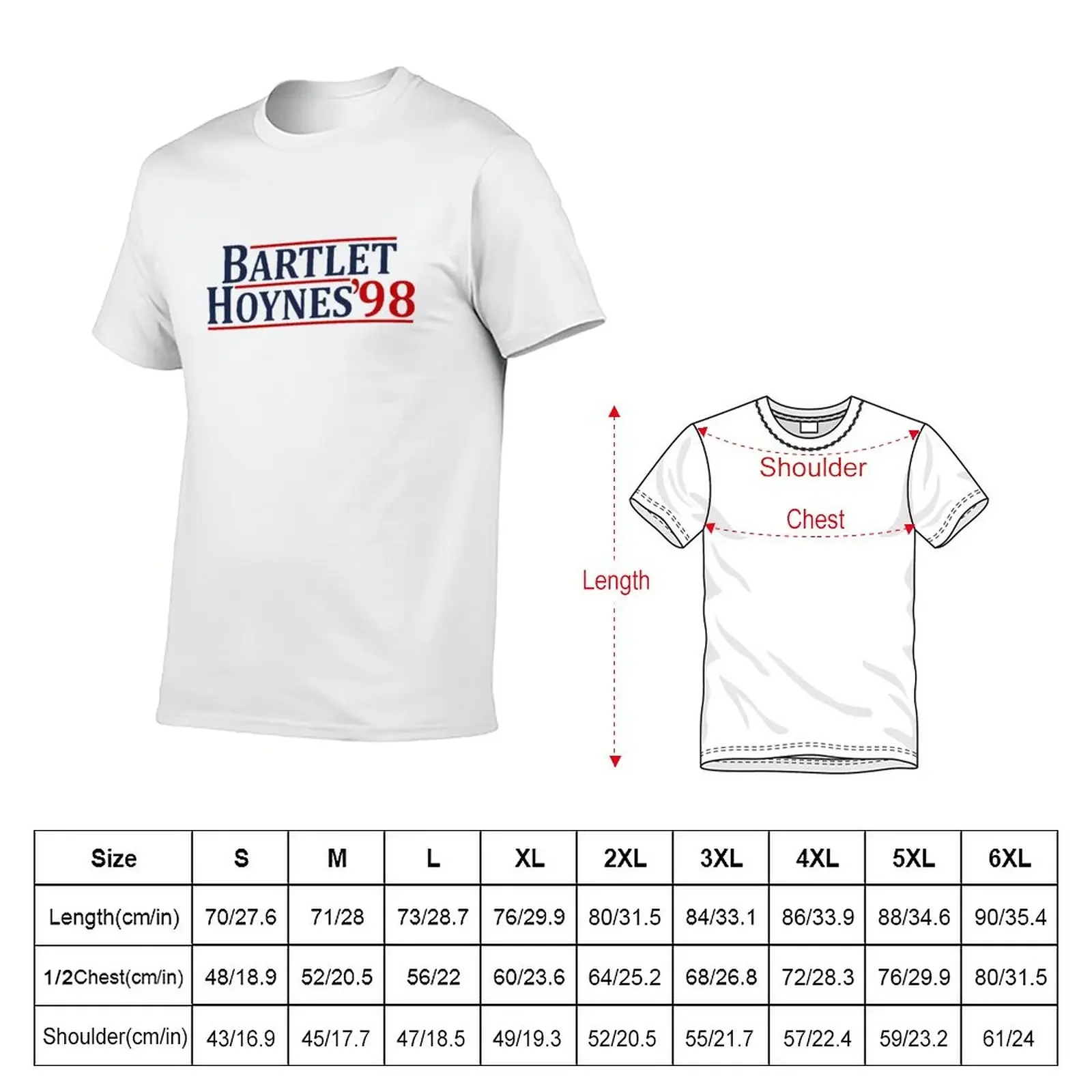 Bartlet and Hoynes 1998 T-Shirt for a boy customs plus sizes fitted t shirts for men