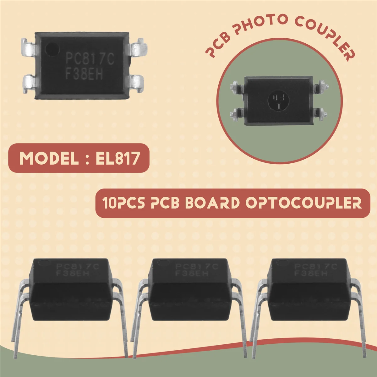 SLQZT 10 pezzi scheda PCB foro passante PC817C PC817 EL817 817C accoppiatore ottico DIP-4