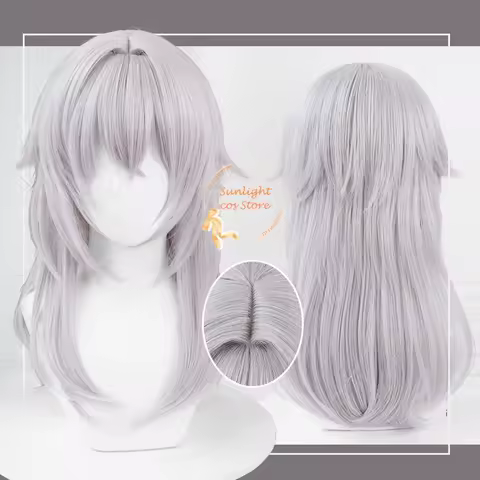 IN STOCK Anime Fukuzawa Yukichi Cosplay Wig 52cm Long Silver Gray Heat Resistant Synthetic Hair Halloween Party Wigs + Wig Cap