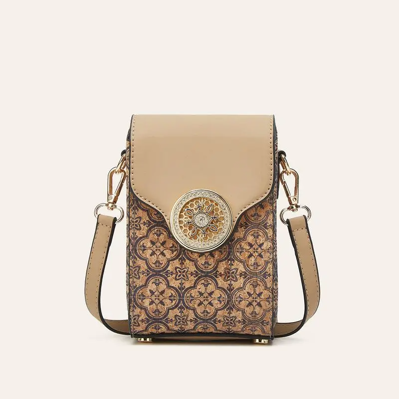 Muli Wind Cork Tree Skin Bag 2026 New Pattern Mobile Phone Bag Single Shoulder Slant Cross Bag Daily Match Women's Bag