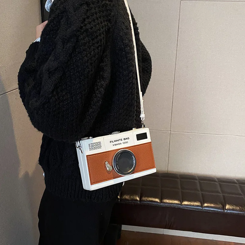 Camera Style Shoulder Bag Women Fashion Funny Box Bag Retro Camera Crossbody Bag Women Small Bag