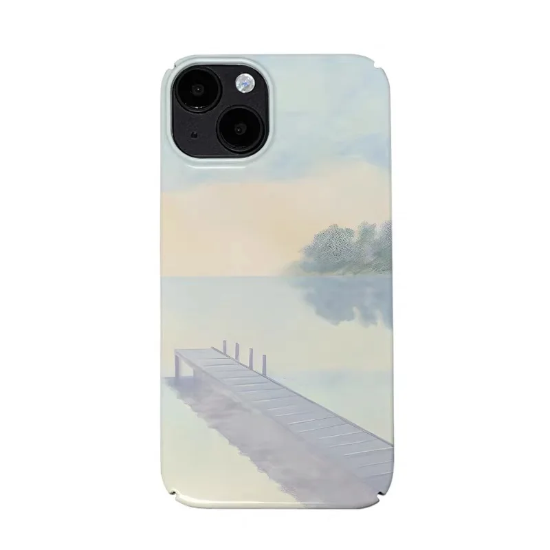 

Light Colored Atmosphere By The Lakeside Bridge Case for IPHONE 17 16 ProMax 15 14 Plus 13 12 MINI 11 XS MAX Acrylic Phone Cover