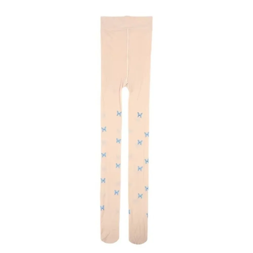 Sexy Butterfly Printed 8D Smooth Glossy Socks Shiny Soft Horse Oil Socks High Waist Oil Gloss Silky Pantyhose Party