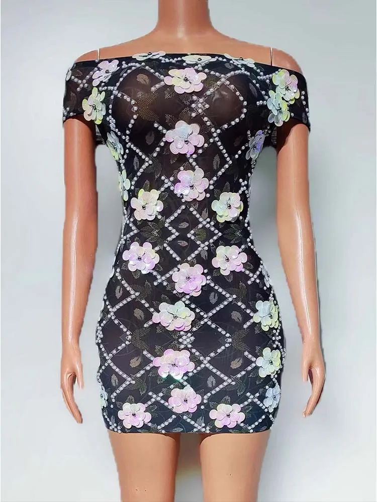 High Quality Hot Stamping Decal Sexy One Shoulder Elastic Dress 2025 New Fashion Custom Women'S Clothing