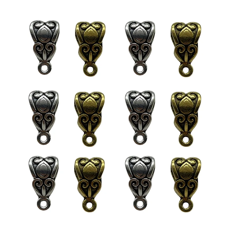 25pcs 7*13mm 2 Colours Retro Style Necklace Bracelet Jewelry Fork 3 Ways Connector DIY Handmade Small Pendant Alloy Accessories