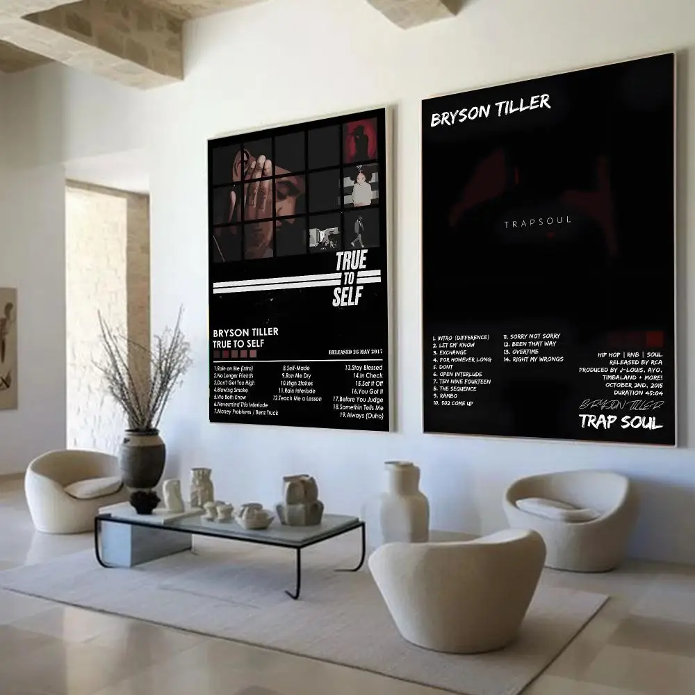 B-BRYSON TILLER Painting Calligraphy Wall Art HD Canvas Oil Painting Posters Prints Home Bedroom Living Room Decor Gift