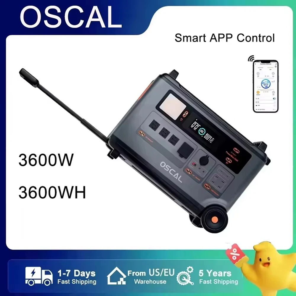 

Oscal Blackview PowerMax3600 Rugged Power Station 3600Wh 57600Wh Expansion 3600W LiFePO4 Battery 14 Outputs 5 LED lighting Modes
