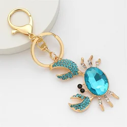 Cute Crab Charms Keychain for Women Men Gifts Jewelry Rhinestone Bag Decor Cartoon Animal Key Chain