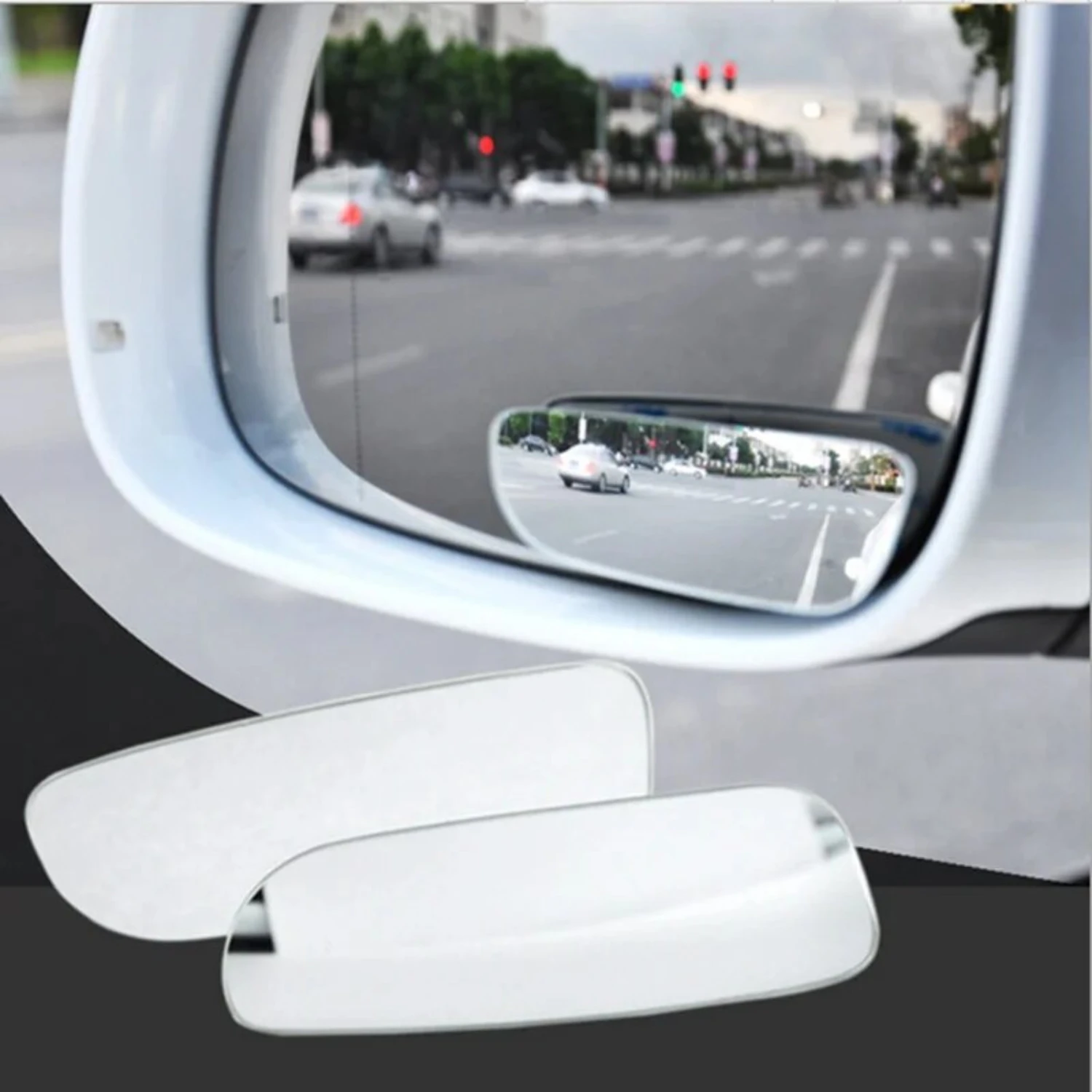 Adjustable High Definition Wide Angle Long Arc Car Rearview Mirror with Small Round Edge Mirror for Enhanced Safety and Visibili