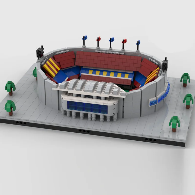 City Street View Model MOC Building Bricks Camp Nou Stadium Modular Technology Children Holiday Gifts Assemble Toys Suit