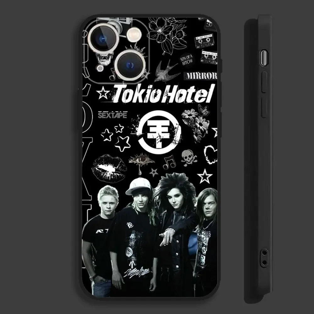 T-Tokio Hotel German rock bands Phone Case For iPhone15,14,13,12,11,Pro,Max,Plus,Mini,X,XS,XR,8,7,6,S,Plus,SE Soft Black Case