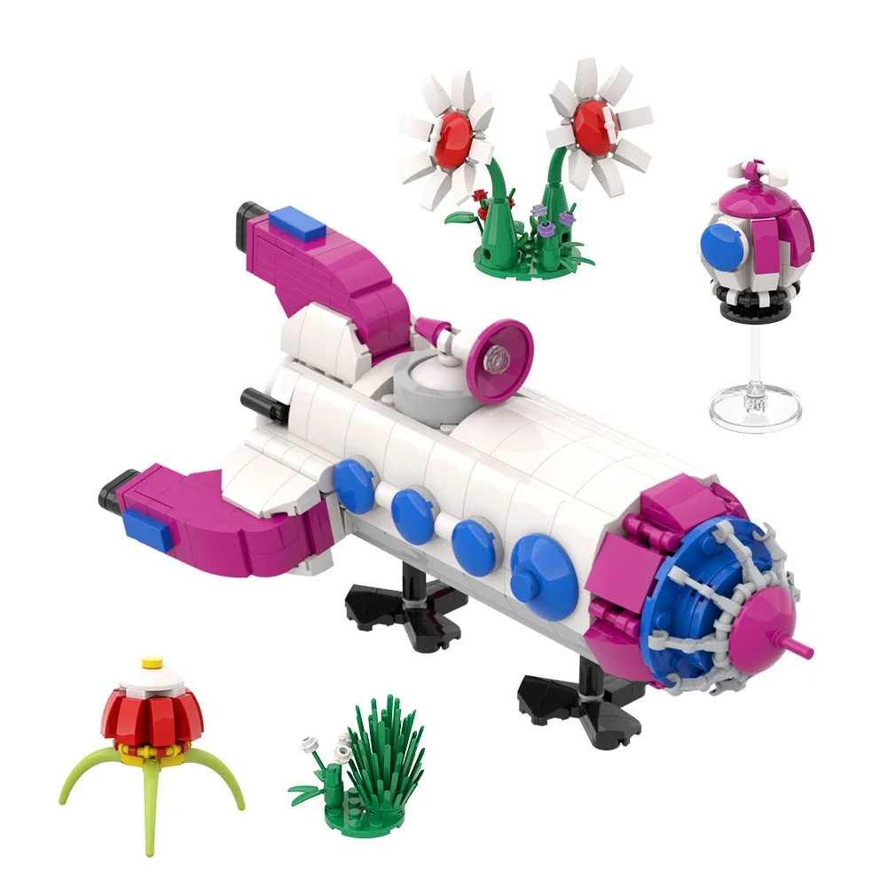 Juego BuildMoc Pikmined S.S Shepherd submarino bloques de construcción Anime capitán Olimar cohete espacial Chappiis ladrillo juguete para niños regalo