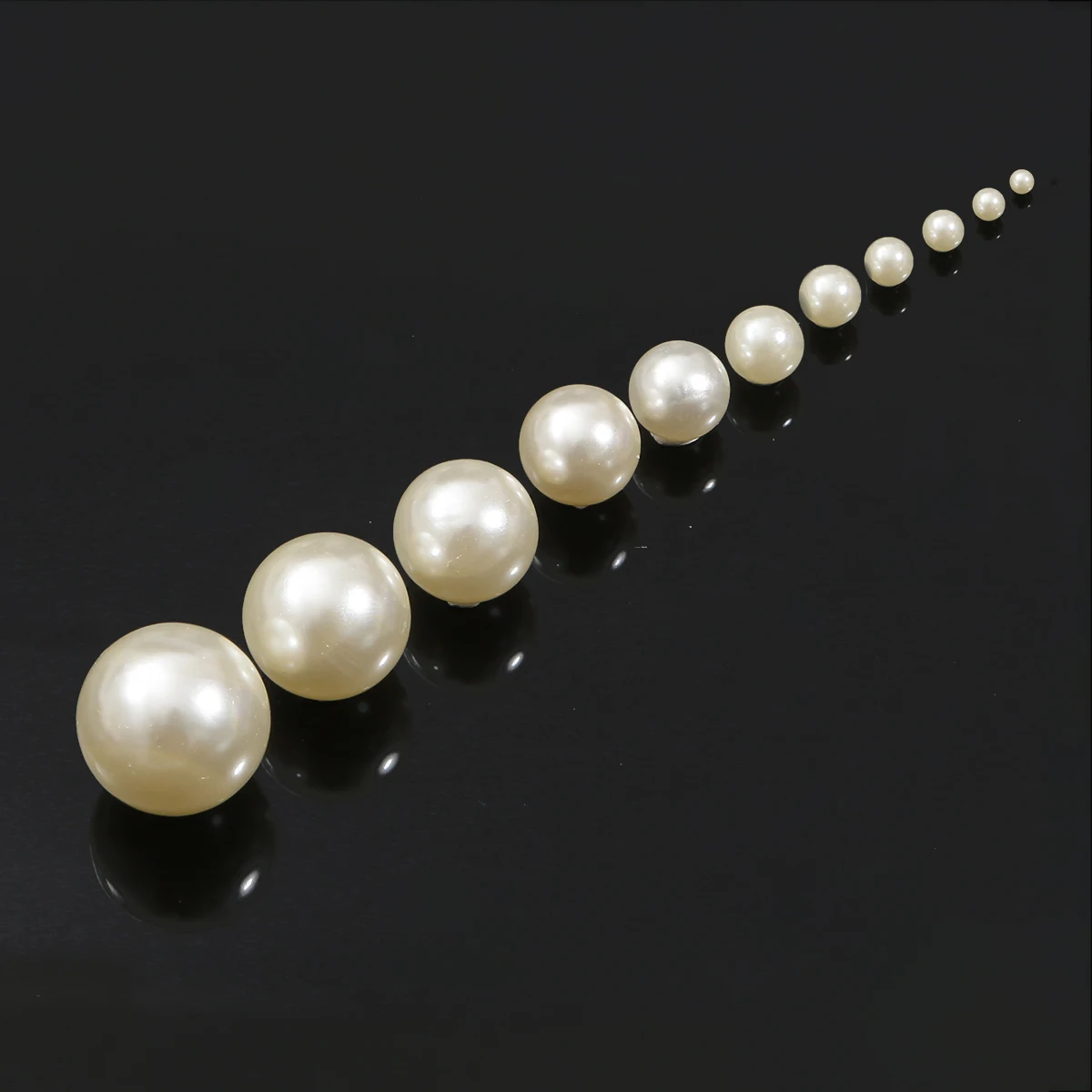 2/3/4/5/6/8/10/12/14/16/18mm Round No Hole Ivory/White ABS Imitation Pearl Beads For Nail Arts DIY Craft Scrapbook Decoration