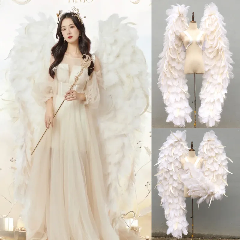 Christmas Wings White Large Ostrich Feather Photography Angel Wings Prop