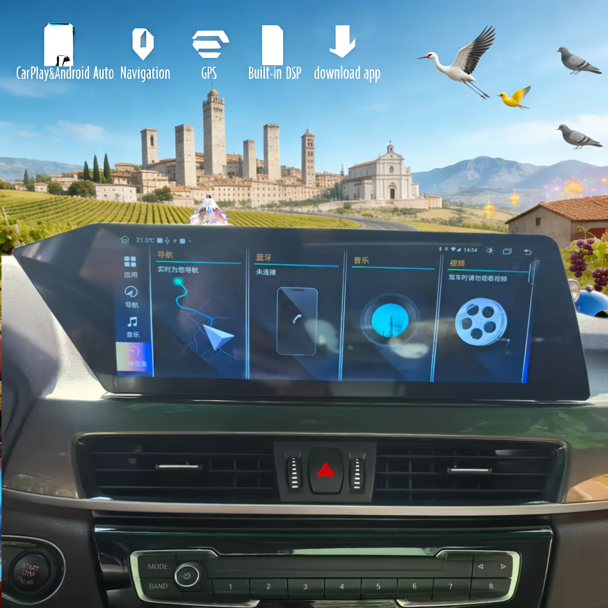 

12.3-дюймовый экран CarPlay Auto Android 14 для BMW X1 E84 F48 F49 CIC NBT EVO 2009-2019, автомобильное радио, GPS, мультимедийный стереоплеер, головное устройство