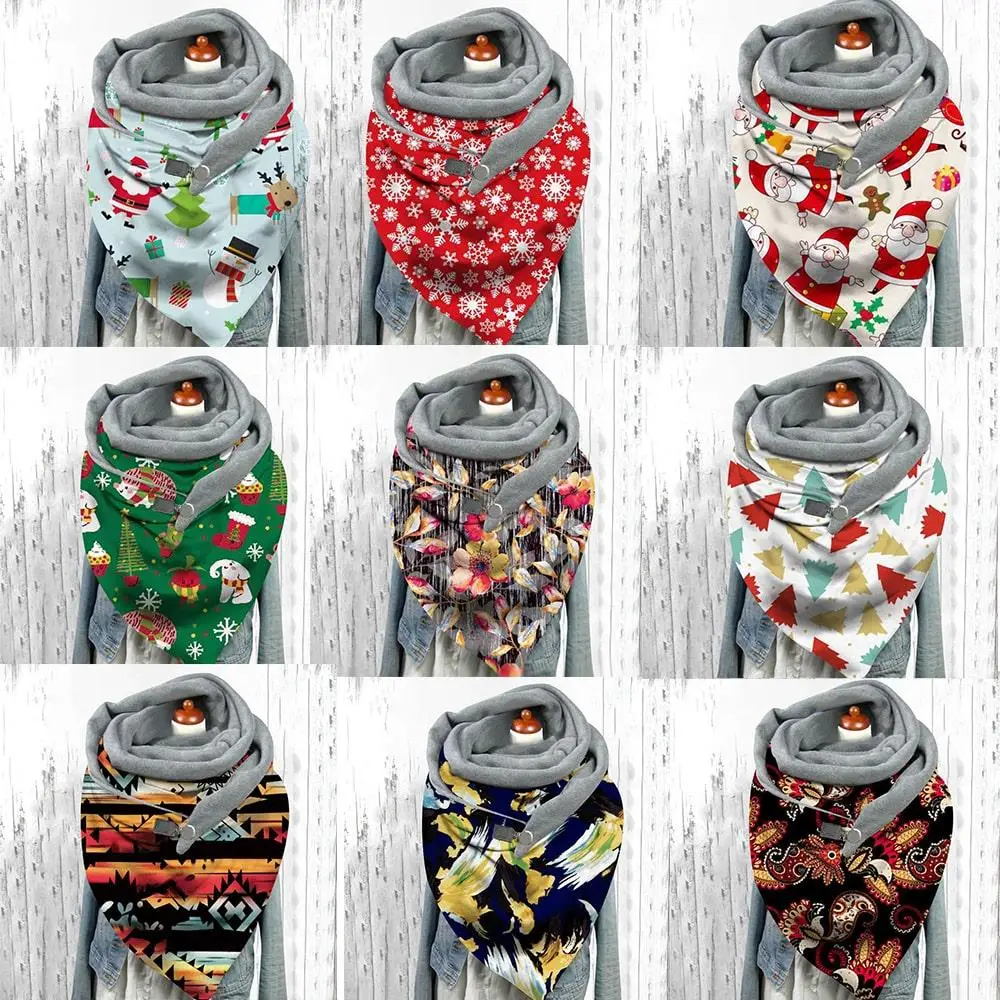 

Рождественские бархатные треугольные шарфы, красочные бабочки, мужской и женский шарф, глушитель, теплый шарф для осенних и зимних аксессуаров