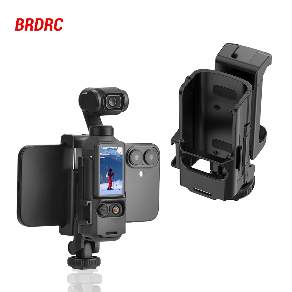 Adaptador de Suporte Expansível 4 em 1 para DJI Osmo Pocket 3: Suporte para Celular, Estrutura Protetora, Teleprompter e Acessórios para Transmissão ao Vivo