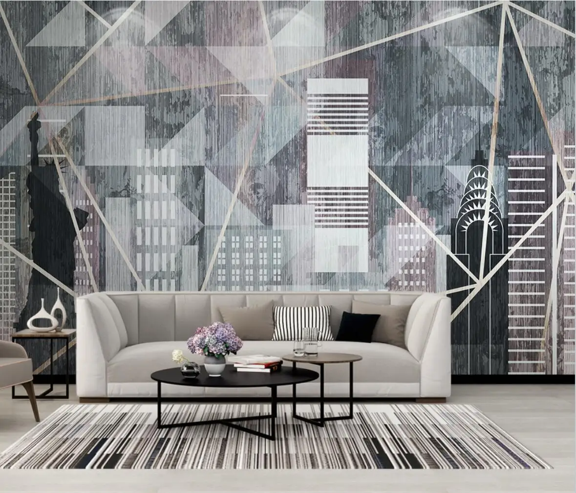 beibehang Custom Nordic city building geometry Photo Wallpaper 3D Mural Wall Paper for Living Room TV Background Wall Painting