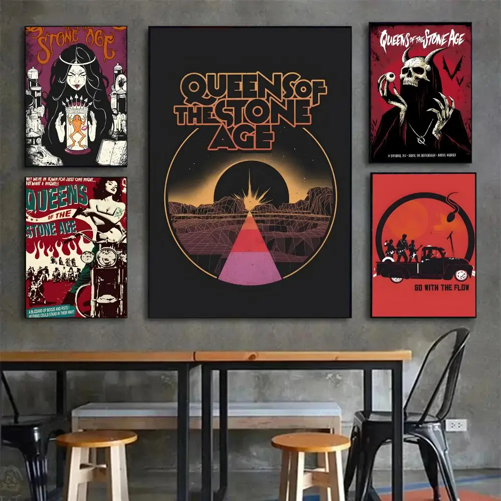 Band Rock Queens Of The Stone Age Poster Painting Wall Art Mural for Living Room Home Decor and Gifts