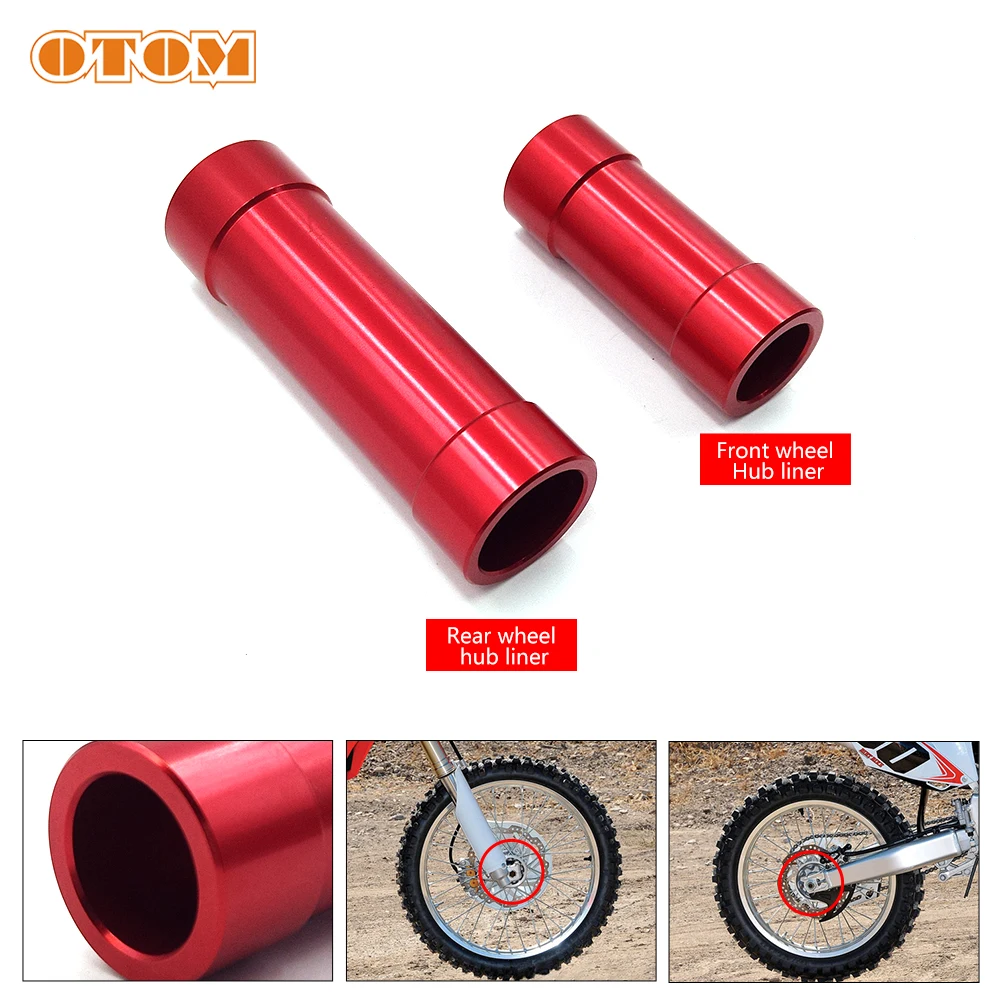 OTOM Motorcycle Front Rear Hub Liner Tube Bushed Bearing Spacer 7075 Aluminium Alloy Center Thru Axles CNC Machining For HONDA