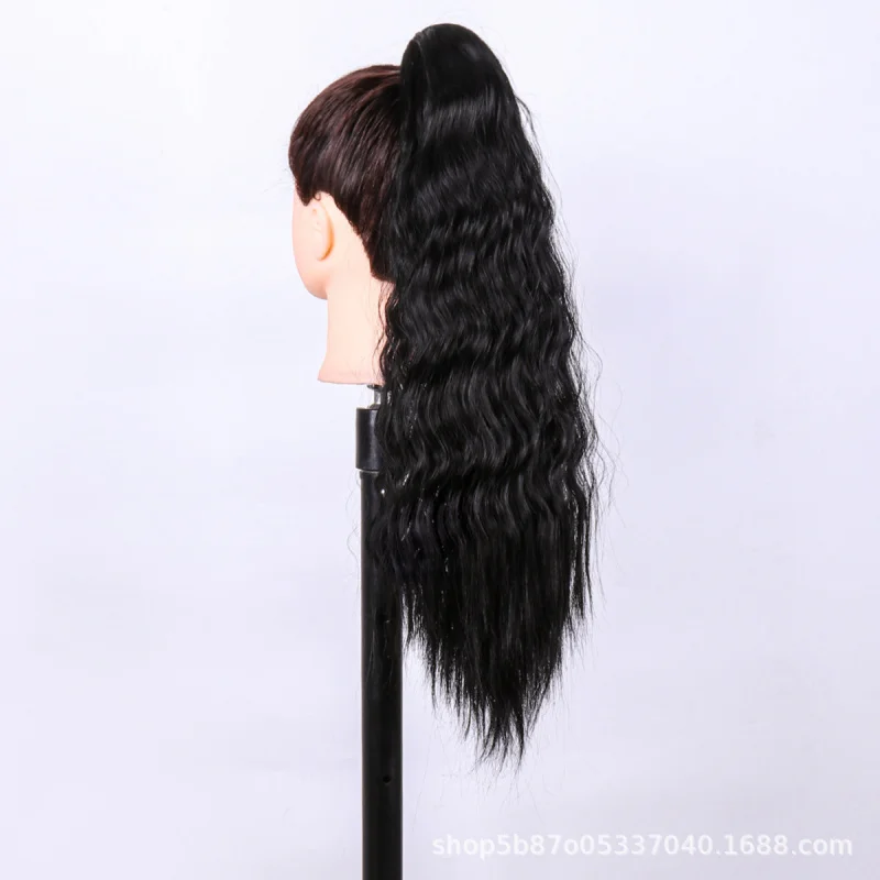 New Hot-Selling European and American Style Clip-In Wig for Women, Curly Hair, Fluffy Natural Curl, Black Cornrow Wig view 3