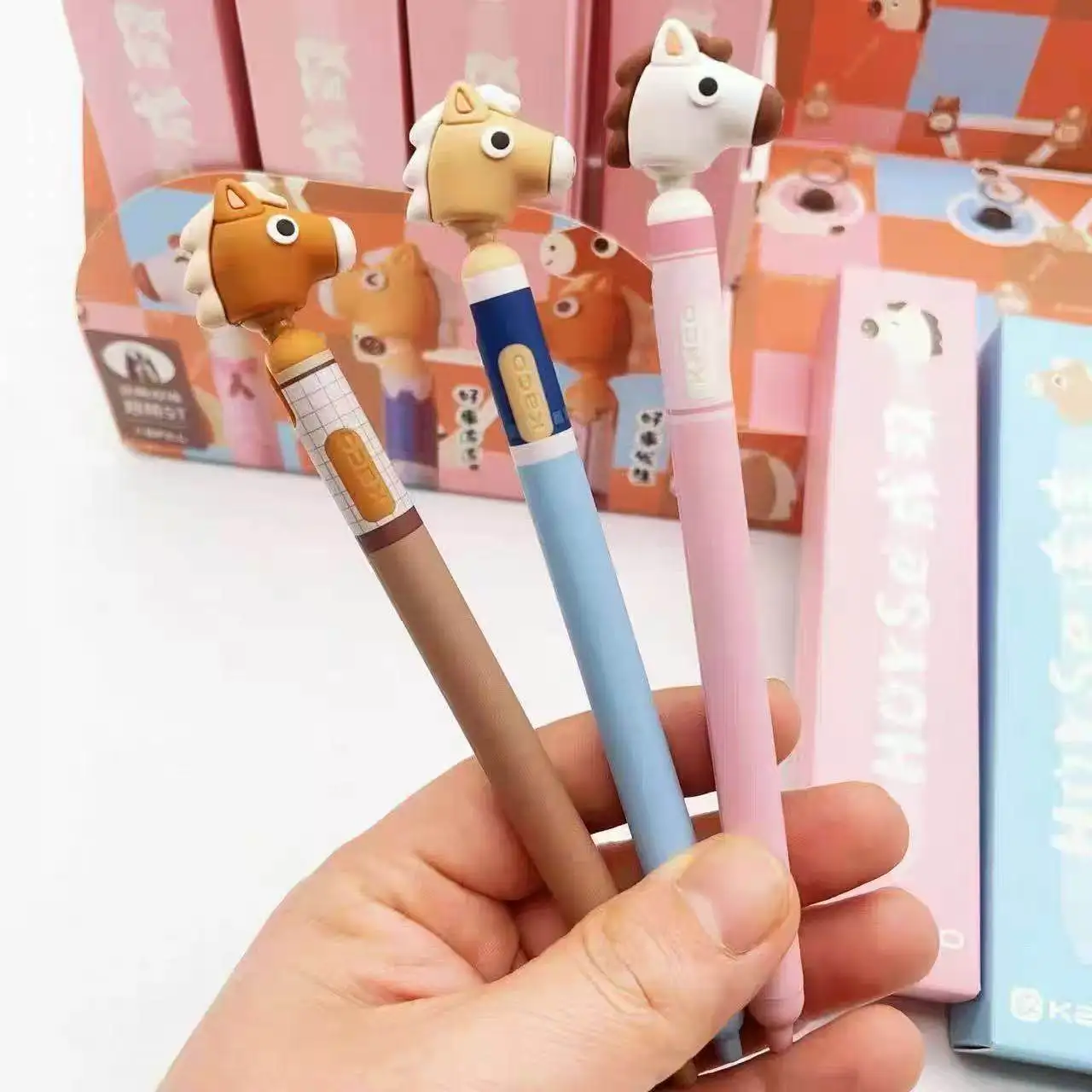 

Kaco Quick-drying Gel Pen,0.5mm Lucky Horse Year Limited Edition Double Bead Tip Smooth Writing Decompress School Stationery Pen