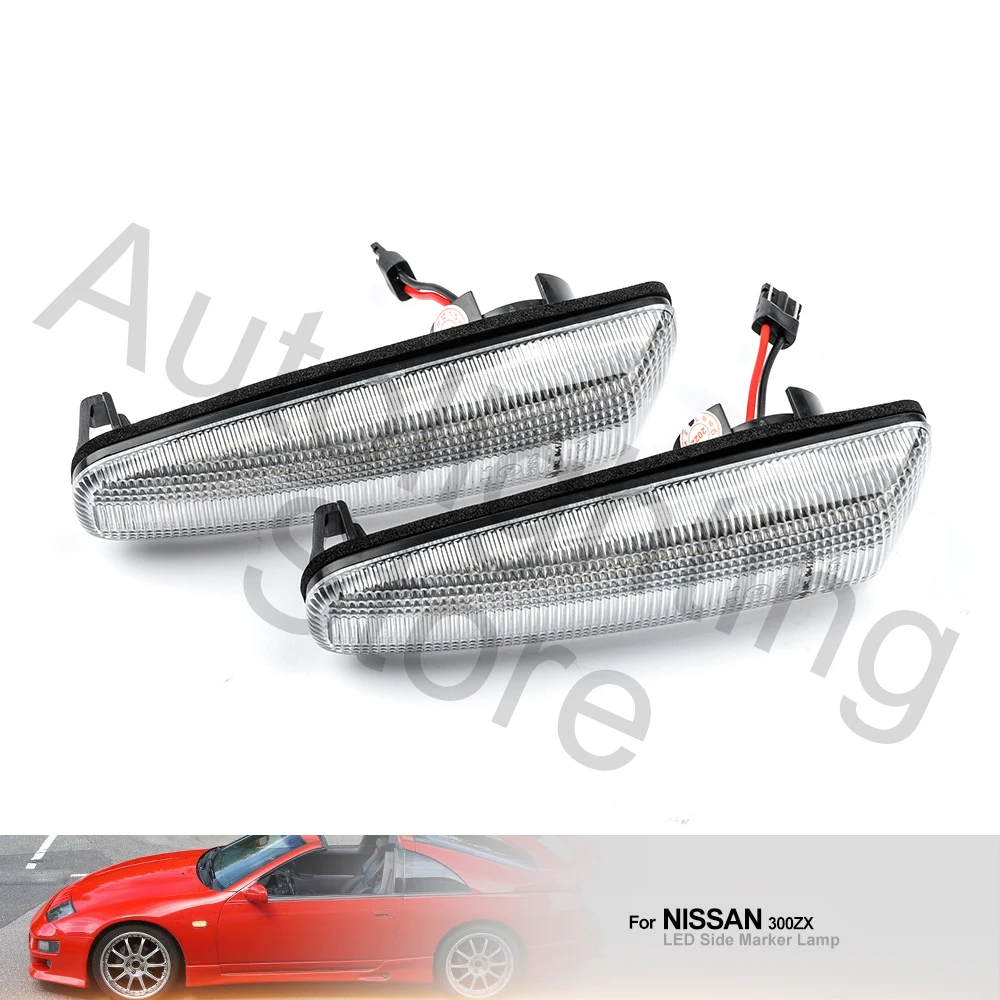 2PCS Led Side Marker Light For 1990 1991 1992 1993 1994 1995 -2000 NISSAN 300ZX (JP) turn signal light Sequential Replace OEM