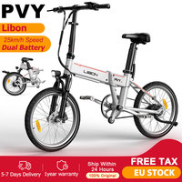 PVY Electric Bike with Smart APP,36V 20.8 Dual Battery,20 inch Fat Tires,25km/h,250W  Mechanical Disc Brake Folding E-BIKE