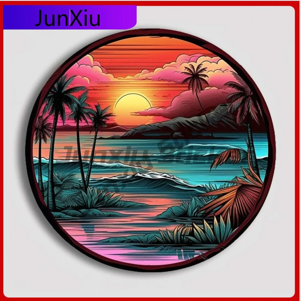 

Ocean Sunset Sticker Nature Decal for Truck Palm Tree Funny Waterproof Vinyl Deco Car Laptop Window Bumpe