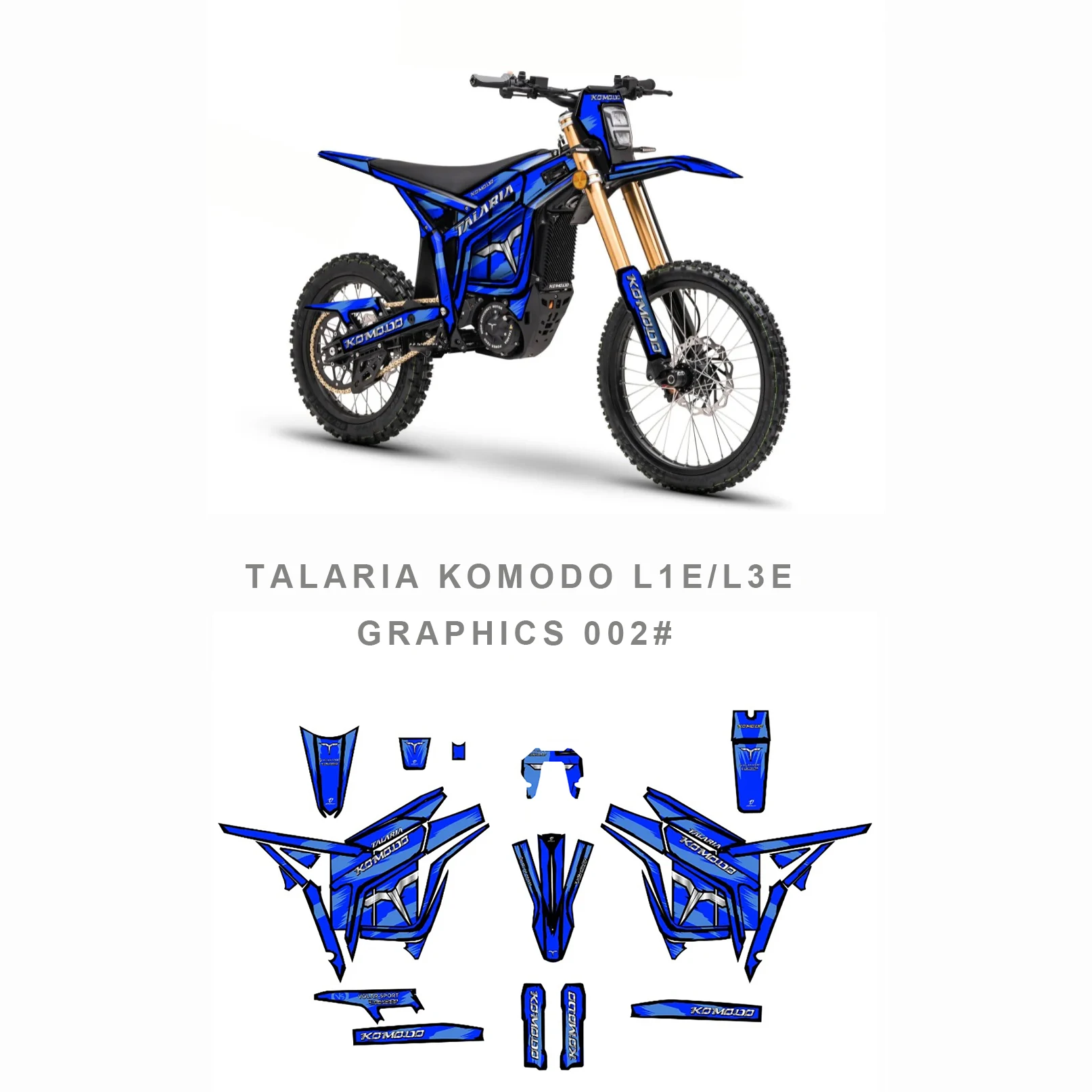 Electric Dirt Bike Talaria Komodo L1e/L3e Regulatory Edition Graphic Decals Thickened Electric Bike Body Protective Film Decals