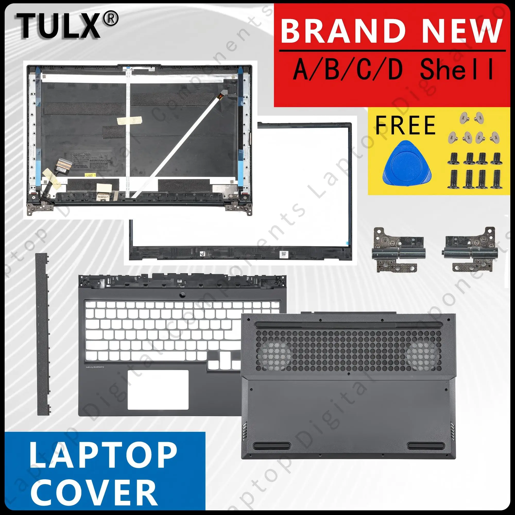 Funda para LEGION 5 15IMH05H 15ARH05H 15ARH05 Y550-15 Y7000 2020, cubierta trasera LCD, bisagras, carcasa inferior de repuesto