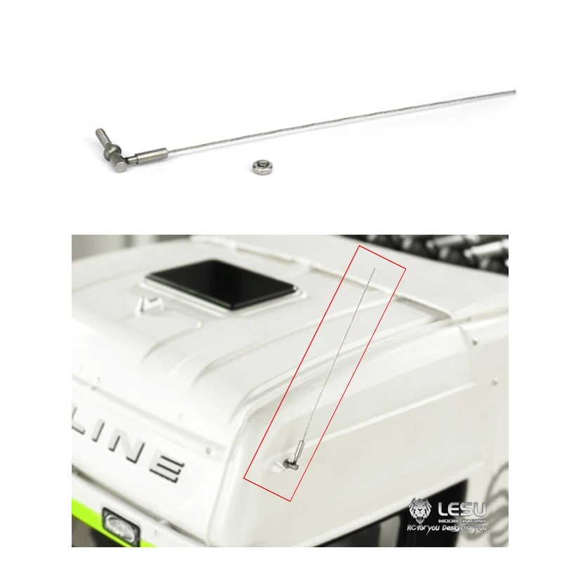 Antena de simulación modelo LESU para camión Tractor de control remoto 1/14 TAMIYA, accesorio de modelo de vehículo de construcción DIY