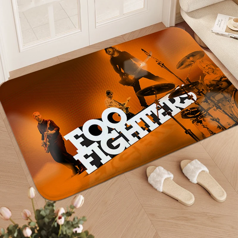 

Washable Non-slip Kitchen Rug A-Foo Fighterss Aesthetic Bath Mat Room Carpet Home Entrance Mats Funny Doormat Sleeping Room Rug